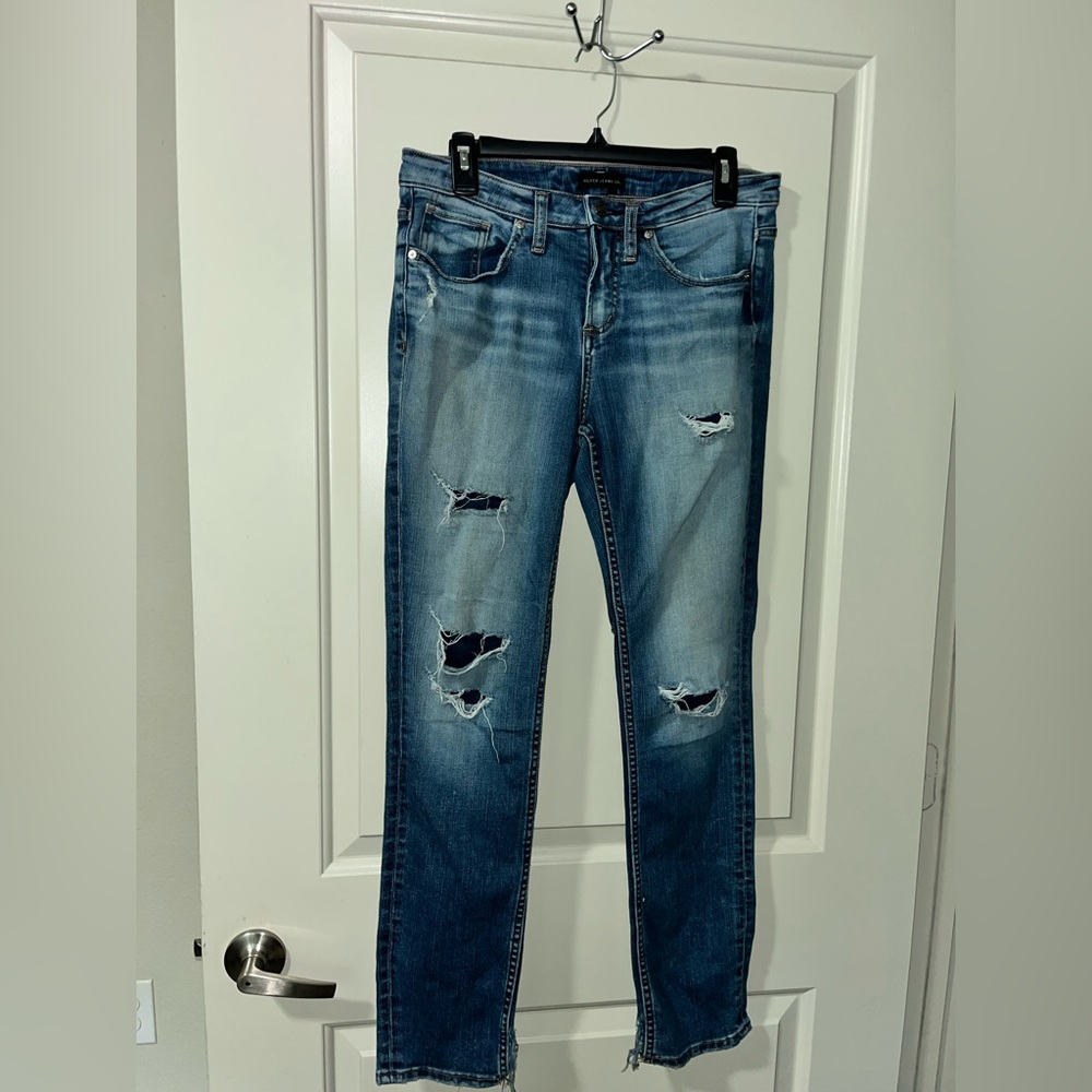 Sliver Jeans Distressed Blue Jeans